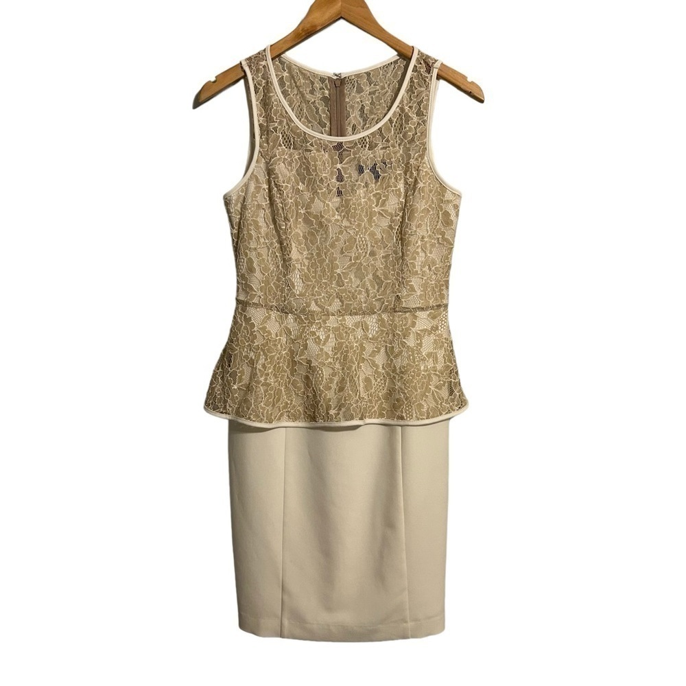 C. Luce Lace Peplum Dress White/Off White Women’s Size Small